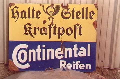 altes Kraftposthaltestellenschild