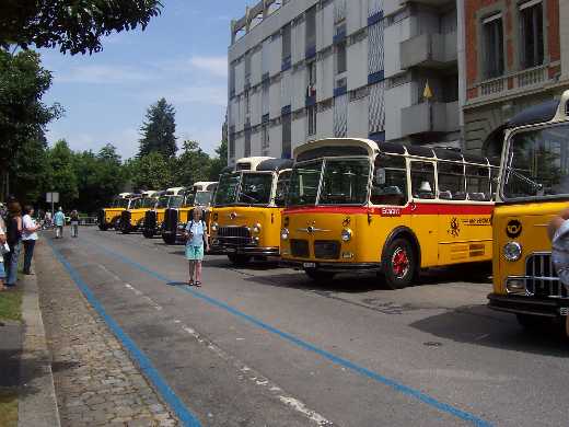 Busparade in der Helvetiastrasse.