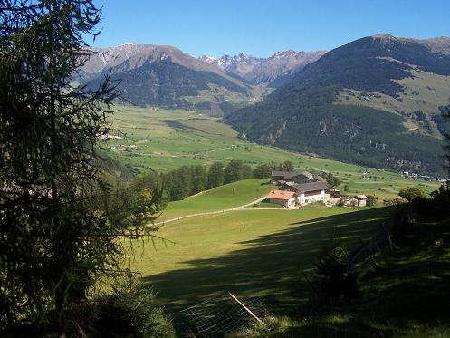 Blick auf den Polsterhof und ins Planeiltal