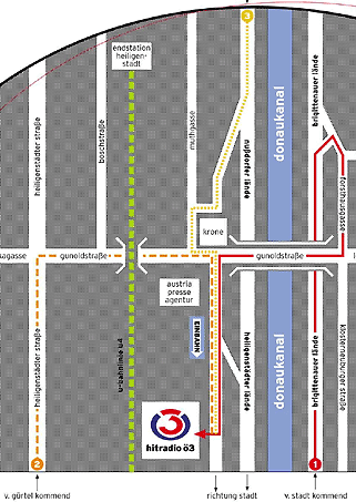 Lageplan des 3-Hauses in Wien-Heiligenstadt