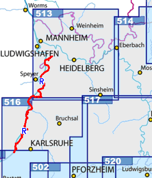 Übersichtskarte Rheinauenweg