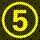 Gelbe 5 im gelben Kreis
