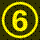Gelbe 6 im gelben Kreis