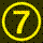Gelbe 7 im gelben Kreis