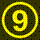 Gelbe 9 im gelben Kreis